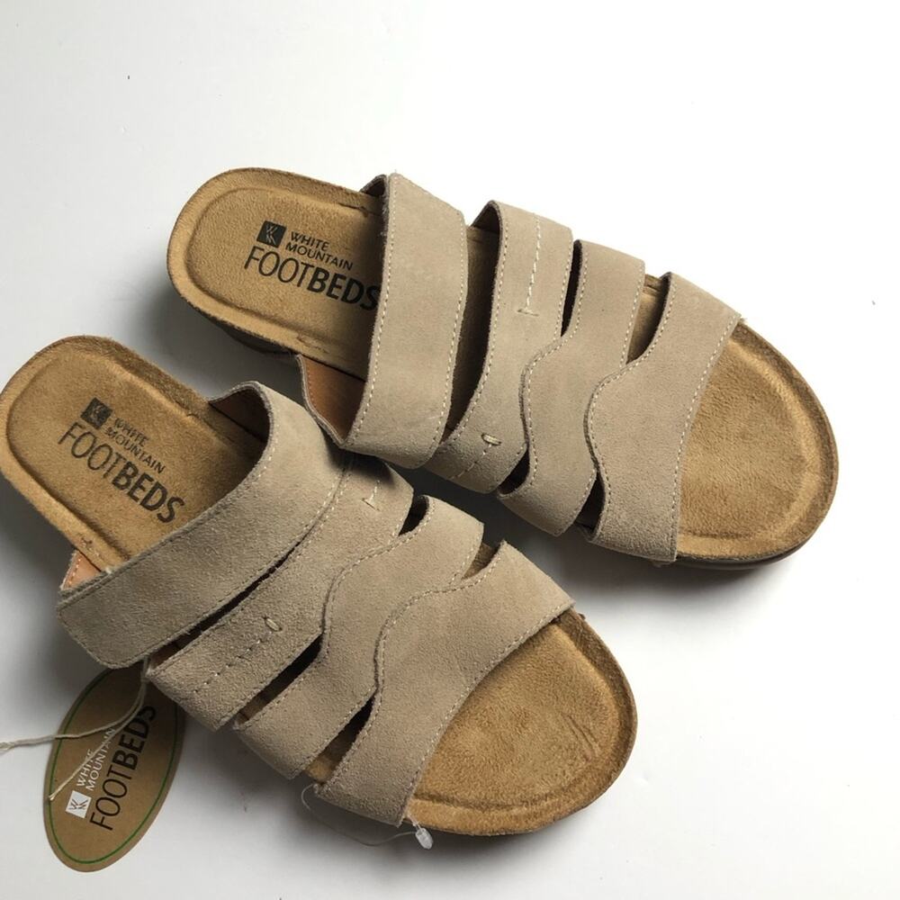 White Mountain Women's Sandra Footbed Secure  Strap Sandals Sz 7